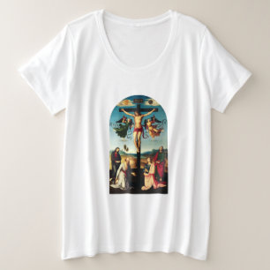Der gekreuzigte Christus mit der Jungfrau Mary Große Größe T-Shirt