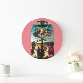 Der gekreuzigte Christus mit der Jungfrau Mary Große Wanduhr (Zuhause)