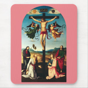 Der gekreuzigte Christus mit der Jungfrau Mary Mousepad