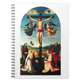 Der gekreuzigte Christus mit der Jungfrau Mary Notizblock