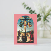 Der gekreuzigte Christus mit der Jungfrau Mary Postkarte (Stehend Vorderseite)