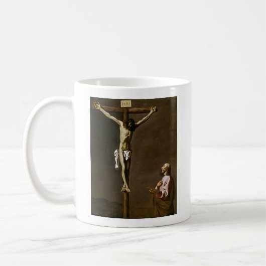 Der gekreuzigte Christus mit einem Maler Kaffeetasse (Links)
