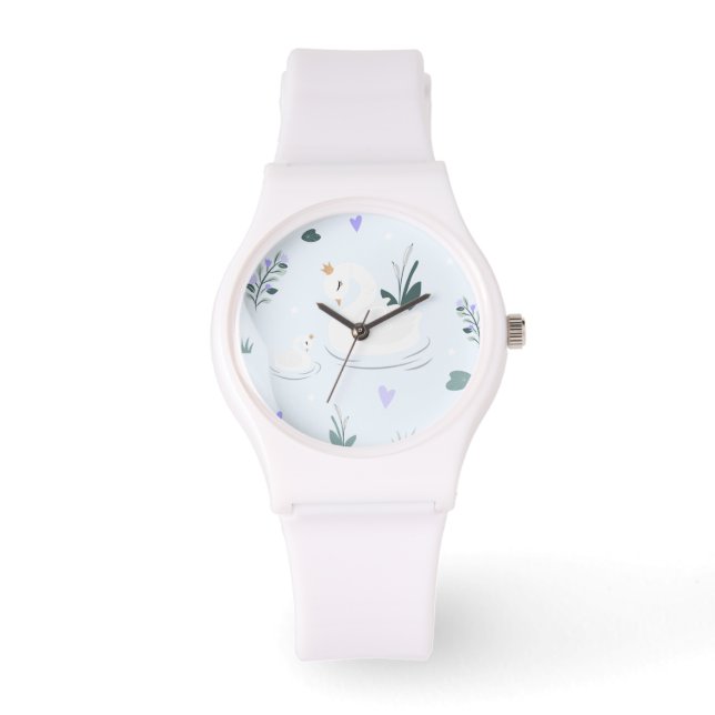Der gekrönte Schwan Armbanduhr (Vorderseite)