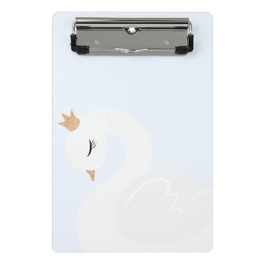 Der gekrönte Schwan Mini Klemmbrett (Vorderseite)