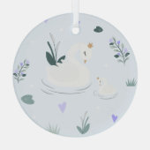 Der gekrönte Schwan Ornament Aus Glas (Rückseite)