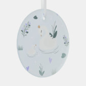 Der gekrönte Schwan Ornament Aus Glas (Vorderseite Rechts)
