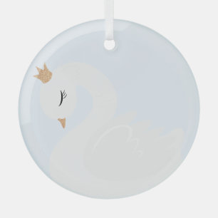 Der gekrönte Schwan Ornament Aus Glas