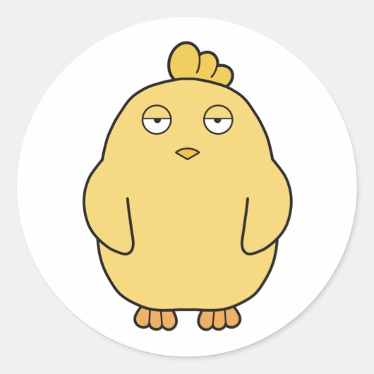 Der gelangweilte Küken Runder Aufkleber (Vorderseite)