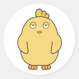 Der gelangweilte Küken Runder Aufkleber
