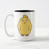 Der gelangweilte Küken Zweifarbige Tasse (Links)