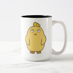 Der gelangweilte Küken Zweifarbige Tasse