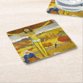 Der gelbe Christus, Gauguin Rechteckiger Pappuntersetzer (angewinkelt)