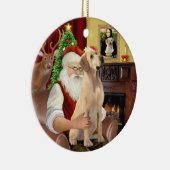 Der Gelbe Labrador des Weihnachtsmanns Keramik Ornament (Rechts)