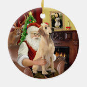 Der Gelbe Labrador des Weihnachtsmanns Keramik Ornament (Hinten)