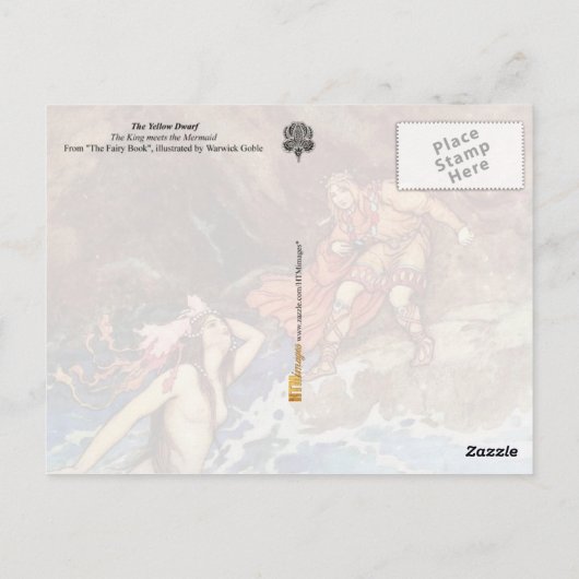 Der gelbe Zwerg: Der König trifft die Meerjungfrau Postkarte (Rückseite)
