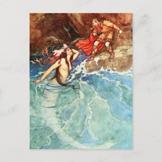 Der gelbe Zwerg: Der König trifft die Meerjungfrau Postkarte (Vorderseite)