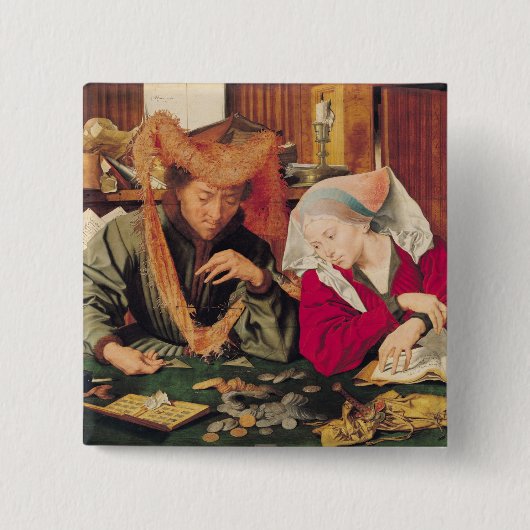 Der Geld-Wechsler und seine Ehefrau, 1539 Button (Vorderseite)