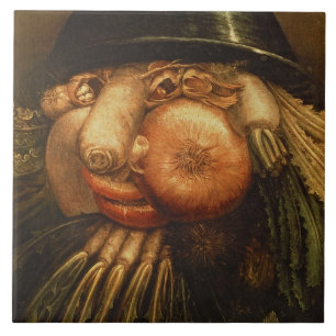 Der Gemüsegärtner, c.1590 (Öl auf Platte) Fliese