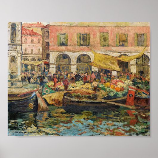 Der Gemüsemarkt in Venedig | Louis Abel-Truchet Poster (Vorne)