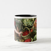 Der Gemüseverkäufer Zweifarbige Tasse (Mittel)
