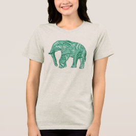 Der Gemusterte Elefant-T - Shirt niedlicher Frauen