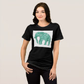 Der Gemusterte Elefant-T - Shirt niedlicher Frauen (Vorderseite voll)