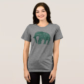 Der Gemusterte Elefant-T - Shirt niedlicher Frauen (Vorderseite voll)