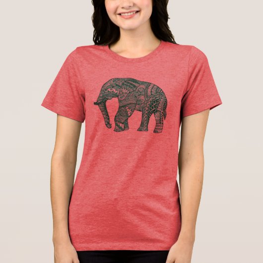 Der Gemusterte Elefant-T - Shirt niedlicher Frauen (Vorderseite)