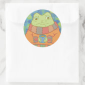 Der gemütliche Frosch Runder Aufkleber (Tasche)