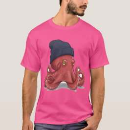 Der gemütliche Kraken: Der alltägliche Octopus-Fla T-Shirt