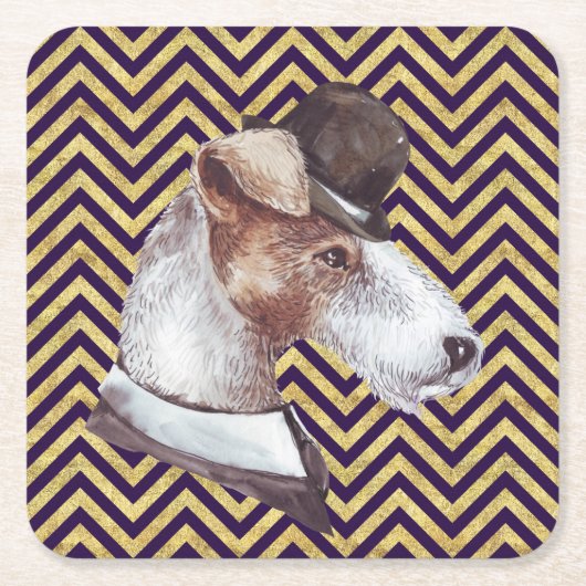 Der Gentleman Airedale Rechteckiger Pappuntersetzer (Vorderseite)