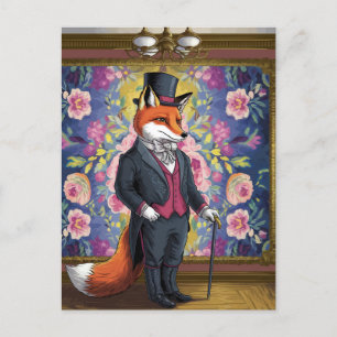 Der Gentleman Fox Funny Postkarte