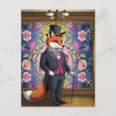 Der Gentleman Fox Funny Postkarte (Vorderseite)