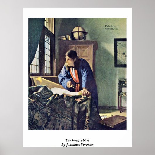 Der Geograf. von Johannes Vermeer Poster (Vorne)