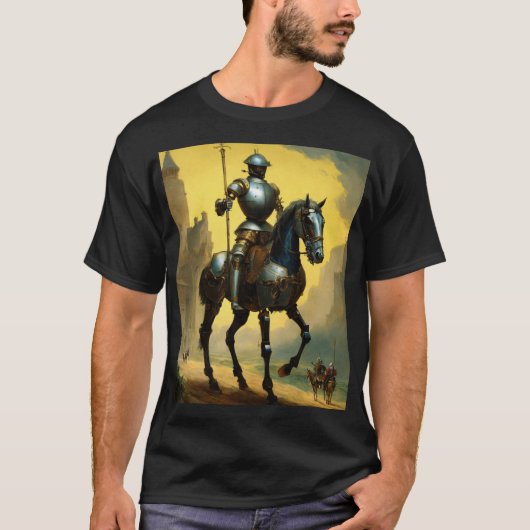 Der gepanzerte Ritter in einem goldenen Licht Maje T-Shirt (Vorderseite)
