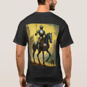 Der gepanzerte Ritter in einem goldenen Licht Maje T-Shirt (Rückseite)