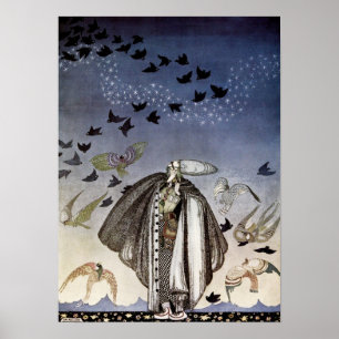 Der gepfiffene Soldat und eine Menge der Vögel Poster