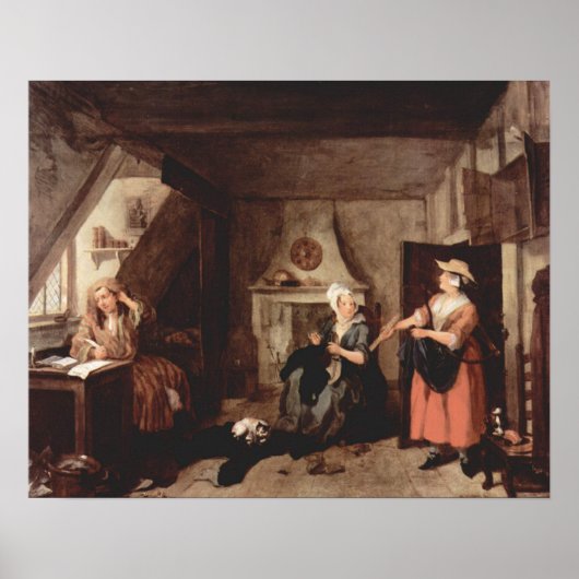 Der geplagte Poet (Hogarth 1736) Poster (Vorne)