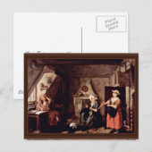 Der gequälte Dichter von Hogarth, William Postkarte (Vorne/Hinten)