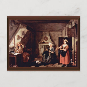 Der gequälte Dichter von Hogarth, William Postkarte
