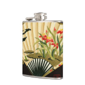 Der gequälte Orientalische Lüfter mit Blumendesign Flachmann (Links)