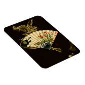 Der gequälte Orientalische Lüfter mit Blumendesign Magnet (Rechte Seite)