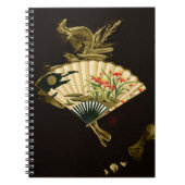 Der gequälte Orientalische Lüfter mit Blumendesign Notizblock (Vorderseite)