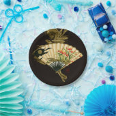 Der gequälte Orientalische Lüfter mit Blumendesign Pappteller (Party)