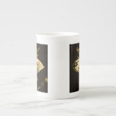 Der gequälte Orientalische Lüfter mit Blumendesign Porzellantasse (Vorderseite)