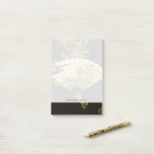 Der gequälte Orientalische Lüfter mit Blumendesign Post-it Klebezettel (Auf Schreibtisch)