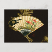 Der gequälte Orientalische Lüfter mit Blumendesign Postkarte (Vorderseite)
