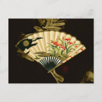 Der gequälte Orientalische Lüfter mit Blumendesign