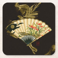 Der gequälte Orientalische Lüfter mit Blumendesign