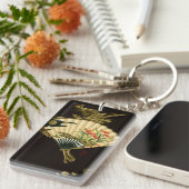 Der gequälte Orientalische Lüfter mit Blumendesign Schlüsselanhänger (Vorderseite rechts)